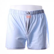 Caleçon bleu clair à braguette et boutons gris clair
