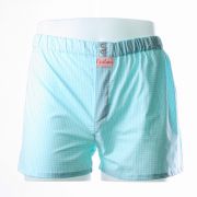 Caleçon à petits carreaux vichy blancs et vert turquoise