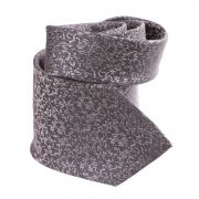 Cravate grise à motifs fleuris brodés gris clair