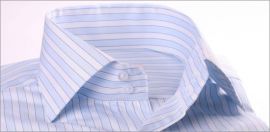 Chemise blanche à rayures bleues