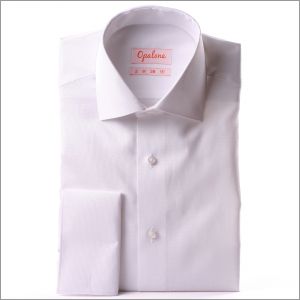 Chemise blanche à poignets mousquetaires tissu oxford