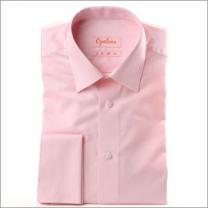 Chemise rose tissu gabardine à poignets mousquetaires