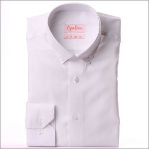 Chemise blanche tissu oxford à col boutonné