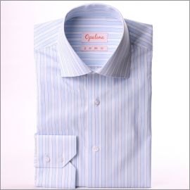 Chemise blanche à rayures bleues