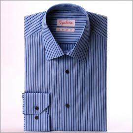 Chemise bleue à rayures bleues grisées