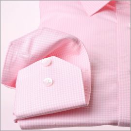 Chemise à carreaux Vichy roses et blancs