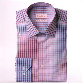Chemise à carreaux bleus, blancs et bordeaux