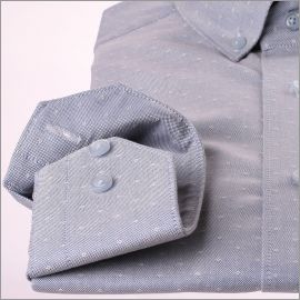 Chemise bleu gris à petits pois