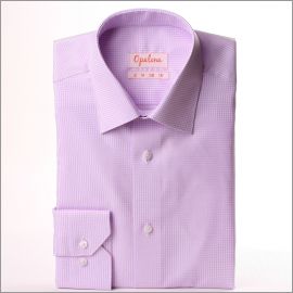 Chemise à carreaux Vichy mauves et blancs