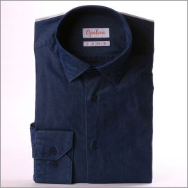 Chemise en jean bleu foncé