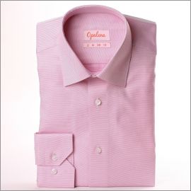 Chemise en tissu natté rose foncé et blanc