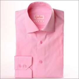 Chemise rose à petits chevrons