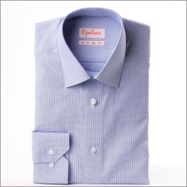 Chemise à petits carreaux pied de poule bleus et blancs