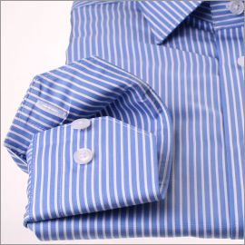 Chemise bleu moyen à rayures blanches