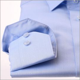 Chemise bleu clair tissu Pin point à petits pois ton sur ton