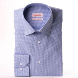 Chemise à carreaux bleus et blancs décalés