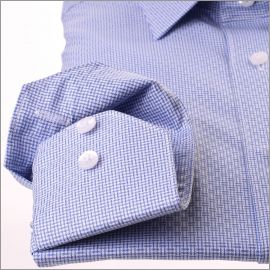 Chemise à carreaux bleus et blancs décalés