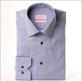 Chemise bleue à pois