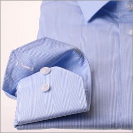 Chemise bleu clair à carreaux Prince de Galles