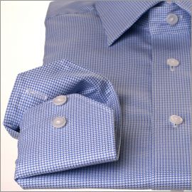 Chemise pied-de-poule bleue et bleu ciel