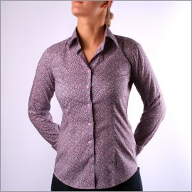 Chemisier Liberty mauve, rose et bleu 