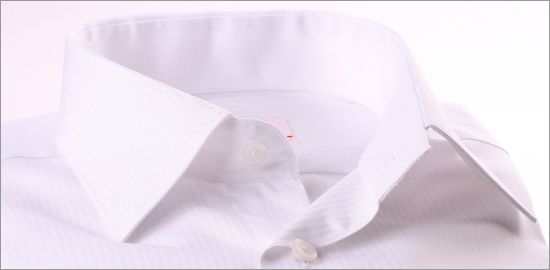 Chemise blanche tissu à petits chevrons
