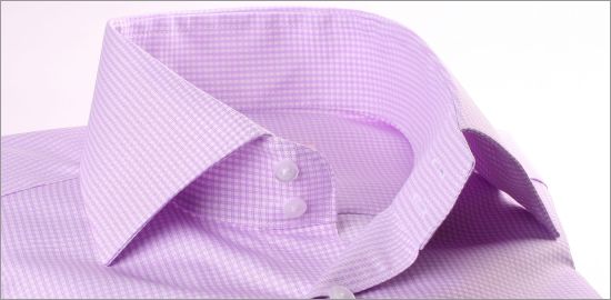 Chemise à carreaux Vichy mauves et blancs