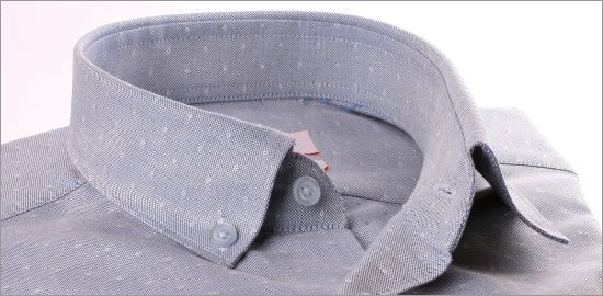 Chemise bleu gris à petits pois