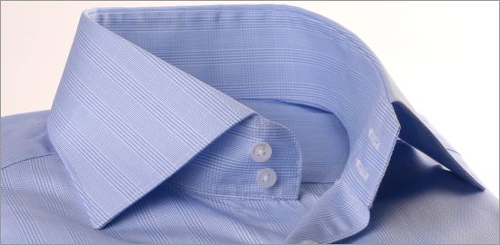 Chemise bleu clair à carreaux Prince de Galles