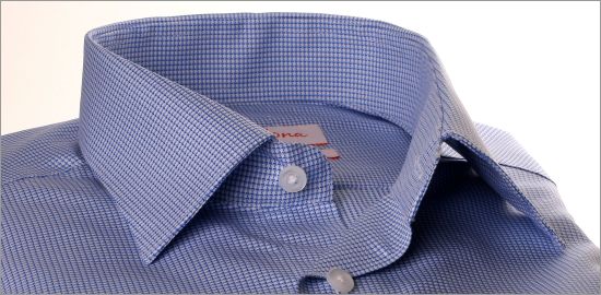 Chemise pied-de-poule bleue et bleu ciel