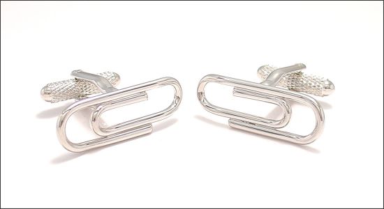 Paper clip cufflinks