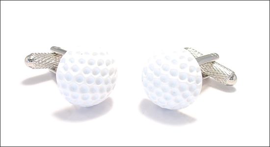 White golf ball cufflinks