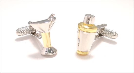 Glass and shaker cufflinks