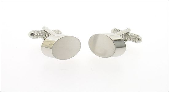 Cylinder cufflinks cut at an angle