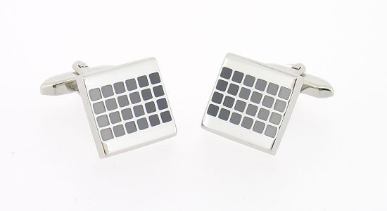 Boutons de manchette rectangle avec dégradé de gris