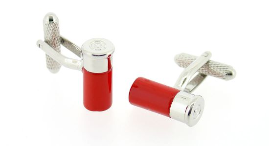 Boutons de manchette en forme de cartouche rouge