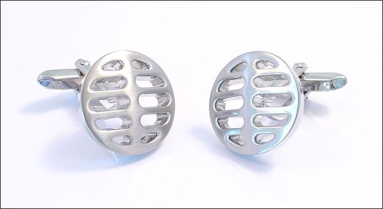 Bouton de manchette grille ronde