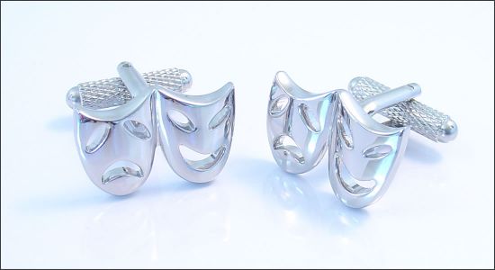Comedy and tragedy cufflinks