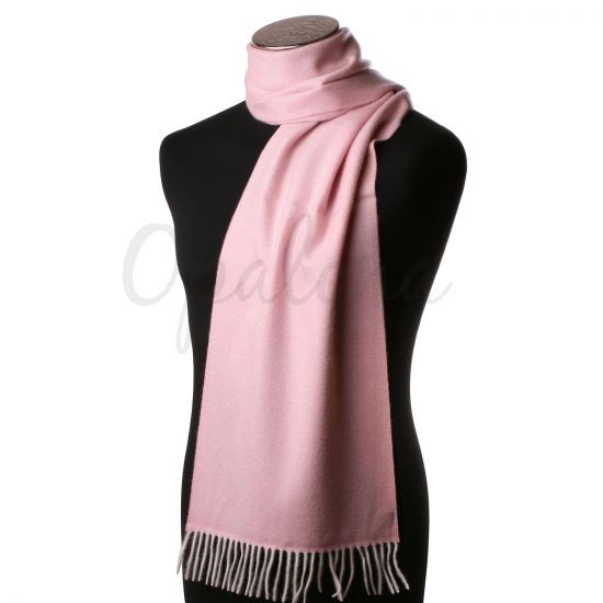 Echarpe en cachemire rose à chevrons