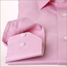 Chemise en tissu natté rose foncé et blanc