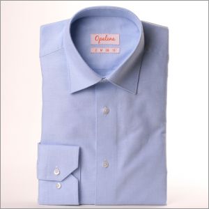 Chemise bleu ciel en coton brossé