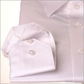 Chemise blanche jacquard à losanges