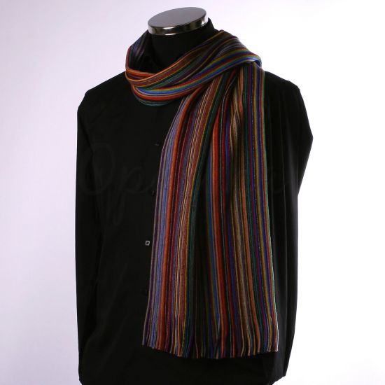 Echarpe en laine à fines rayures multicolores